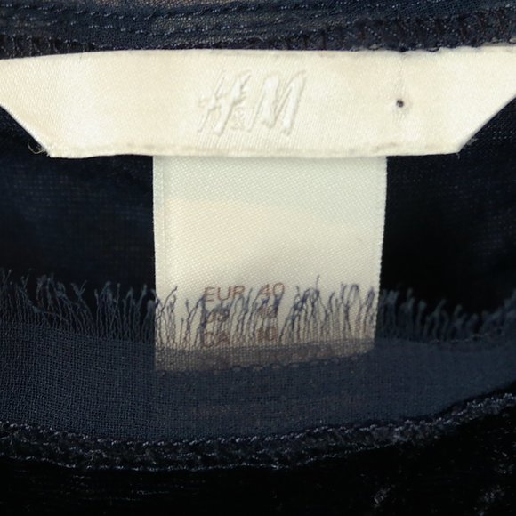 H & M Blue Velvet Spaghetti Strap Top Eyelash Edge - Picture 2 of 7